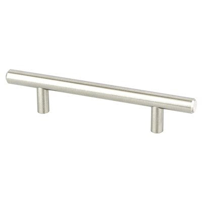 Brushed Nickel "Dash" T-Bar Round Knob and Drawer Pulls - Forge Hardware Studio