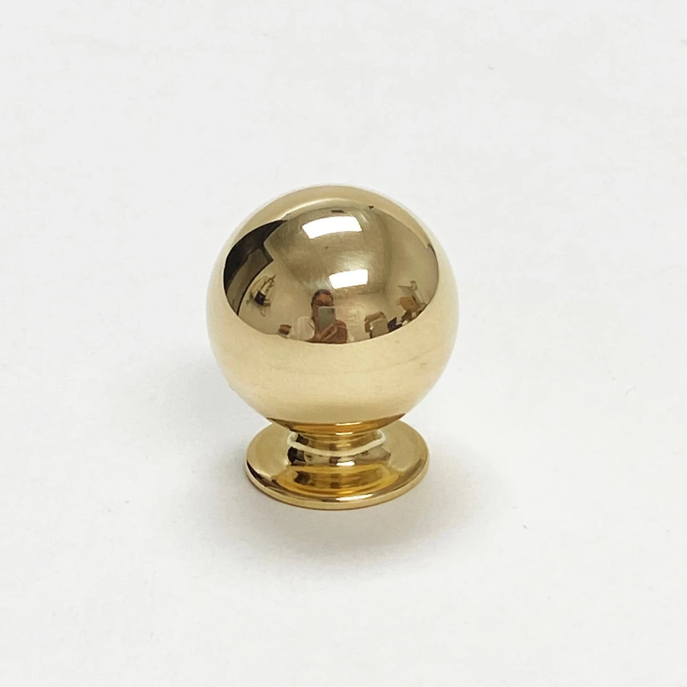 Unlacquered Polished Brass "Celia" Cabinet Ball Knob - Forge Hardware Studio
