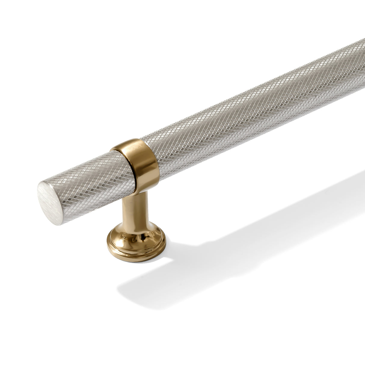Knurled T-Bar "Contemporary" Champagne Bronze and Satin Nickel Knobs and Pulls