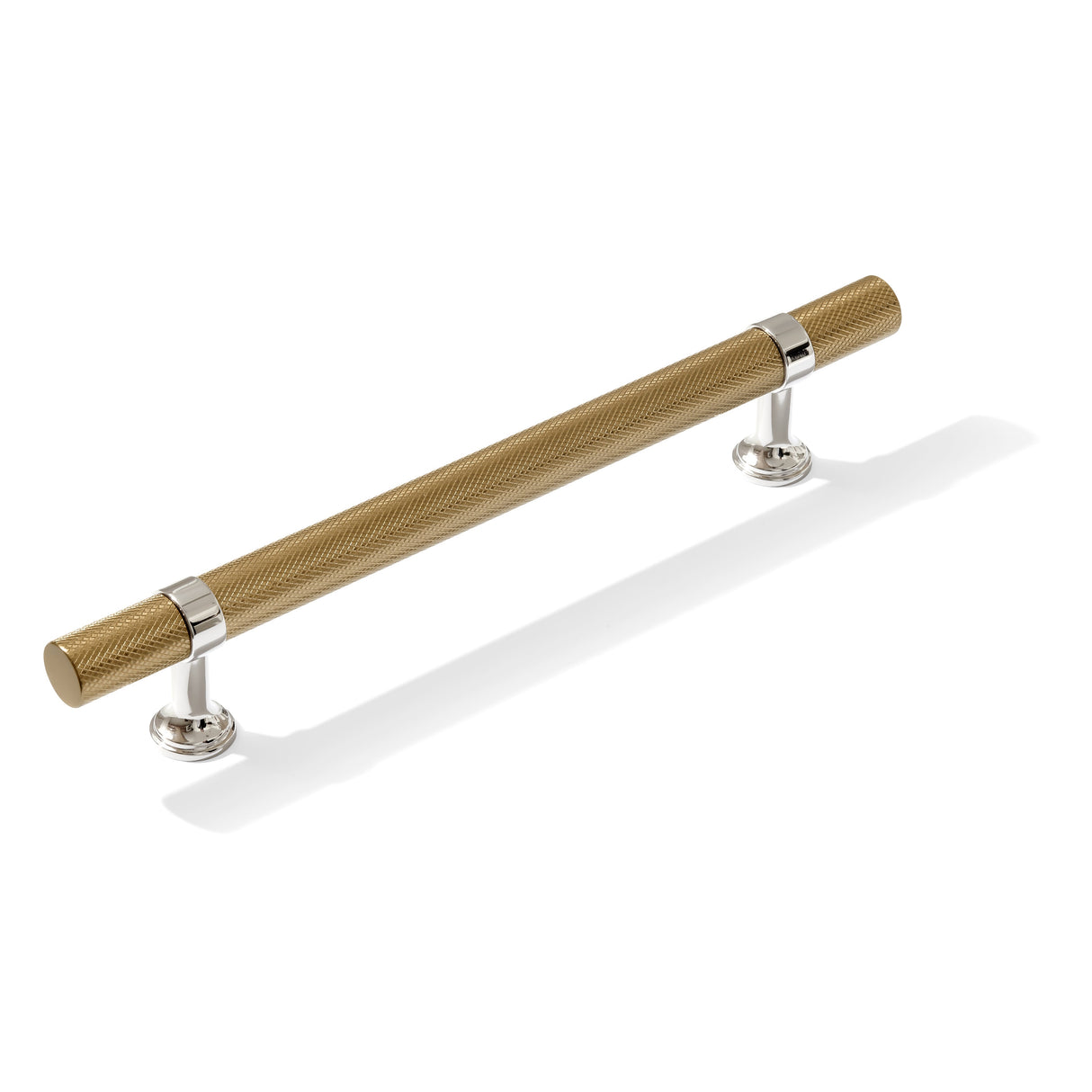 Knurled T-Bar "Contemporary" Polished Nickel and Champagne Bronze Knobs and Pulls