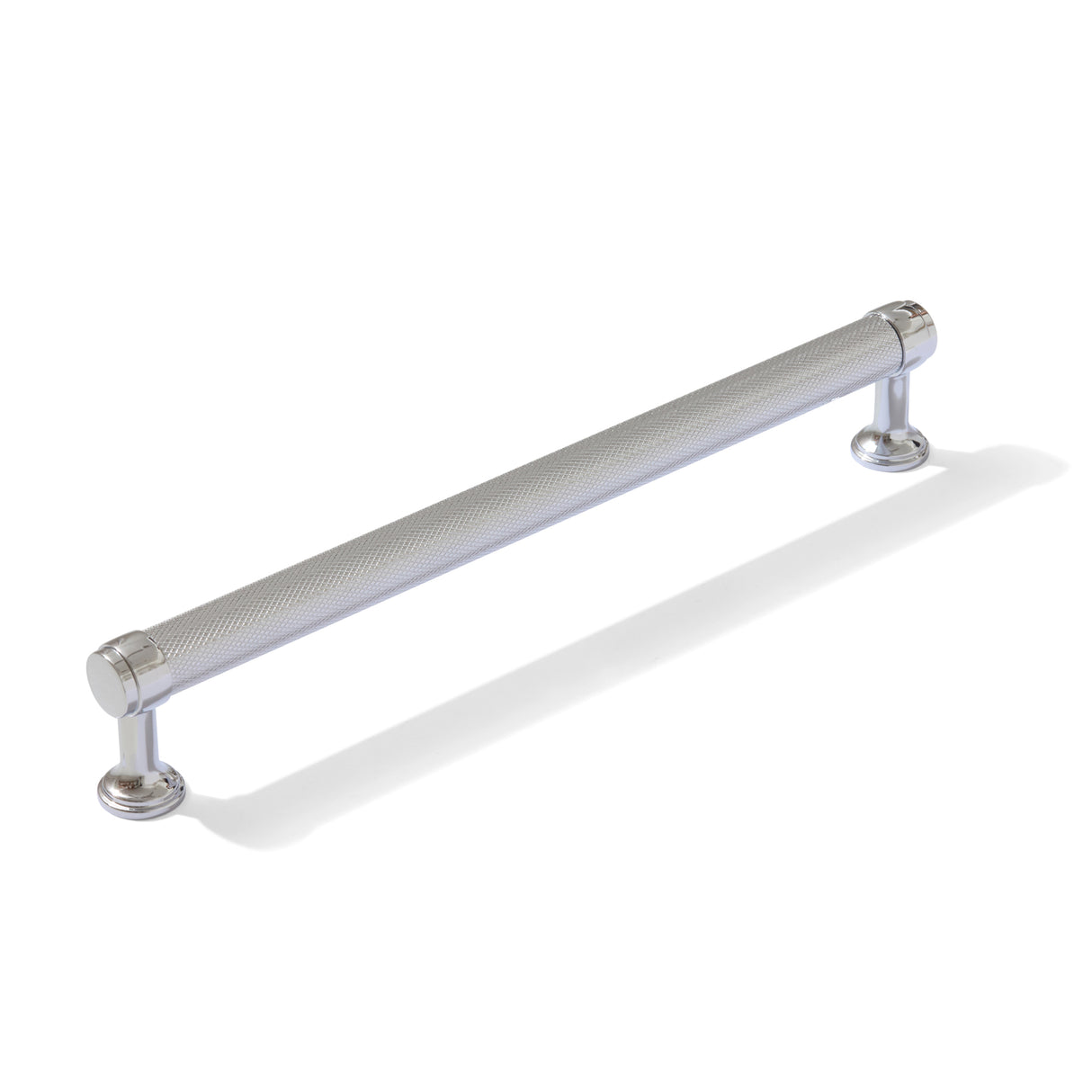 Knurled Polished Chrome "Transitional" Cabinet Knobs and Drawer Pulls
