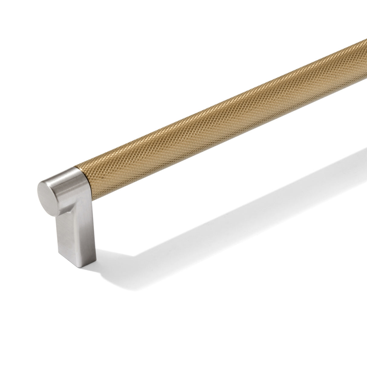 Knurled Brushed Nickel and Champagne Bronze Knobs and Pulls