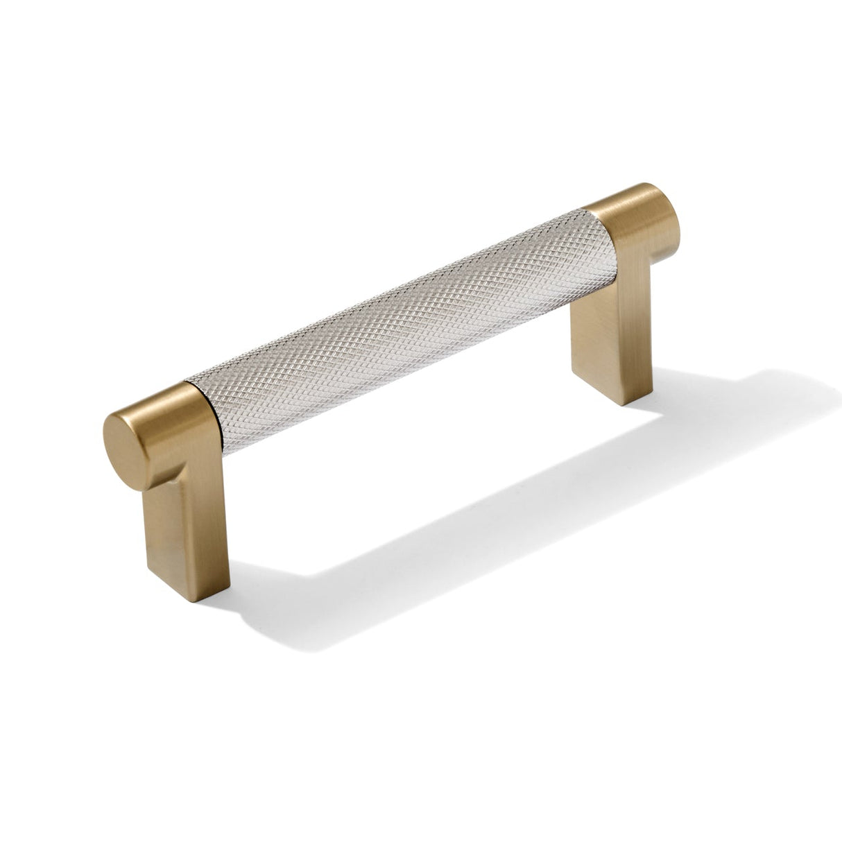 Knurled Champagne Bronze and Polished Chrome Knobs and Pulls