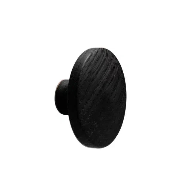 Black Stained Wood "Discos" Round Cabinet Knob - Euro • Knobs