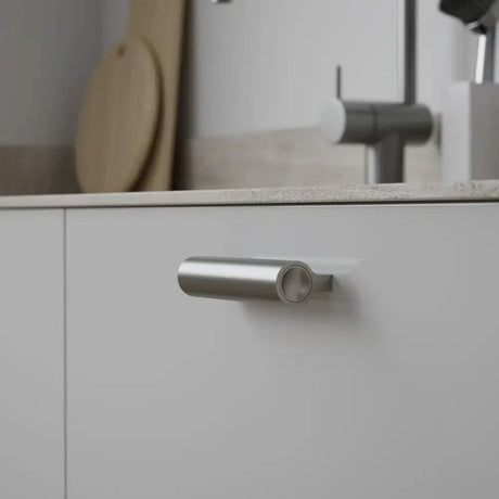 Matte Nickel "Lucente" Tubular Drawer Pulls - Euro • Knobs