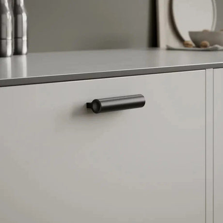 Matte Black "Lucente" Tubular Drawer Pulls - Euro • Knobs