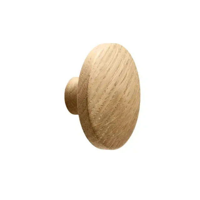 Lacquered Oak Wood "Discos" Round Cabinet Knob - Euro • Knobs