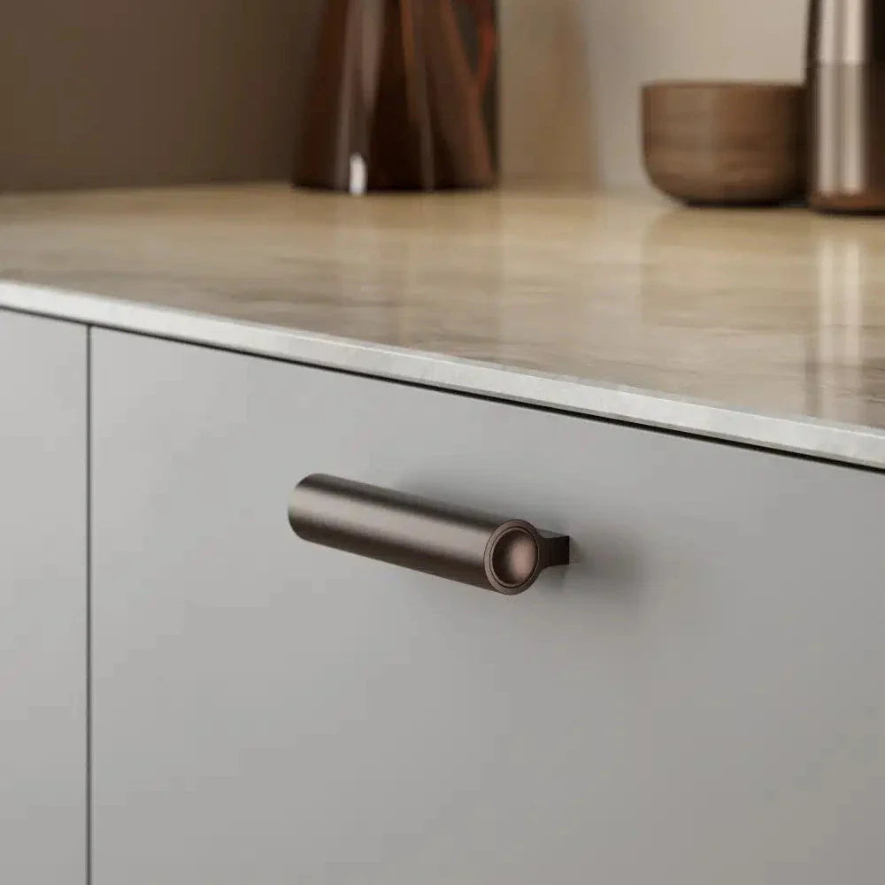 Dark Bronze "Lucente" Tubular Drawer Pulls - Euro • Knobs