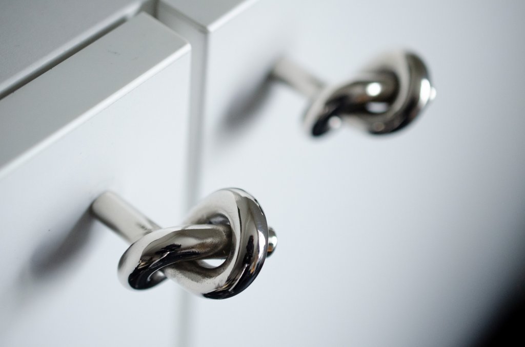 Nickel "Knot" Cabinet Knob and Hook - Forge Hardware Studio