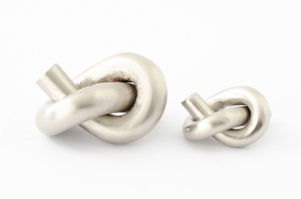 Nickel "Knot" Cabinet Knob and Hook - Forge Hardware Studio