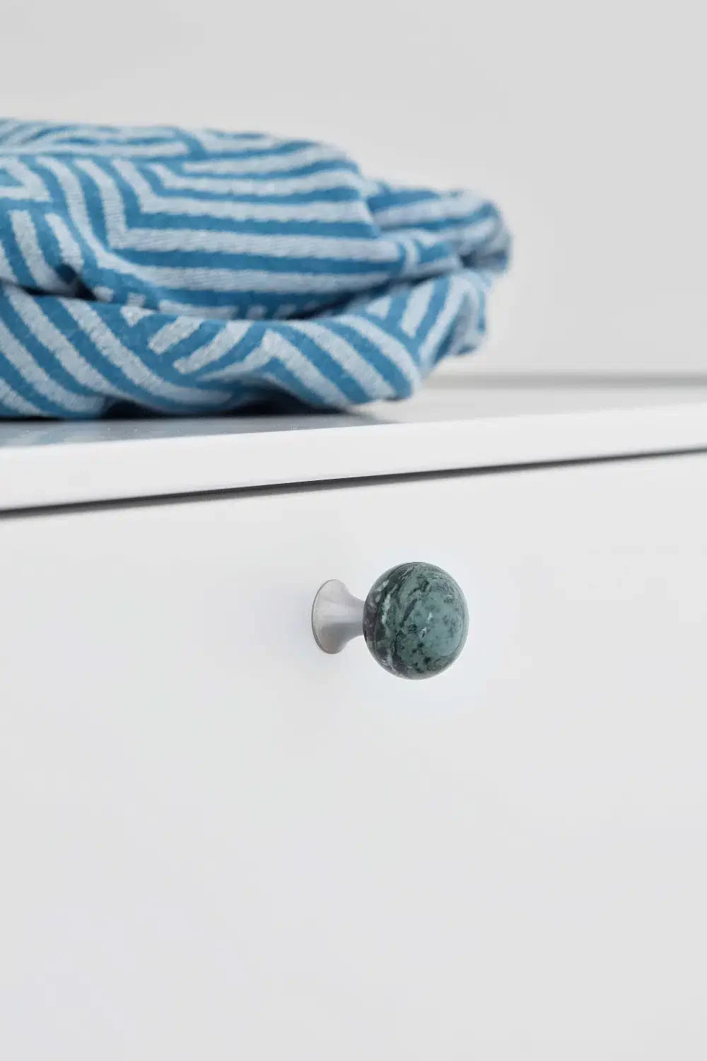 Round Green Marble "Bead" Cabinet Knob - Euro • Knobs