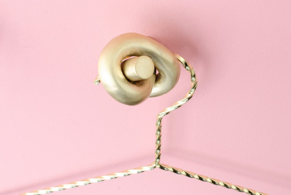 Unlacquered Brass "Knot" Cabinet Knob and Hook - Forge Hardware Studio