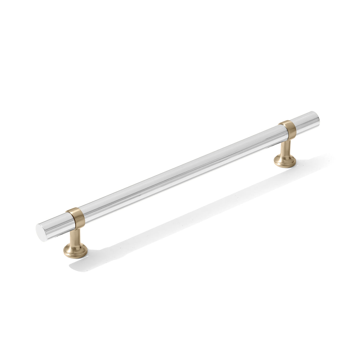 Smooth T-Bar "Contemporary" Champagne Bronze and Polished Chrome Knobs and Pulls