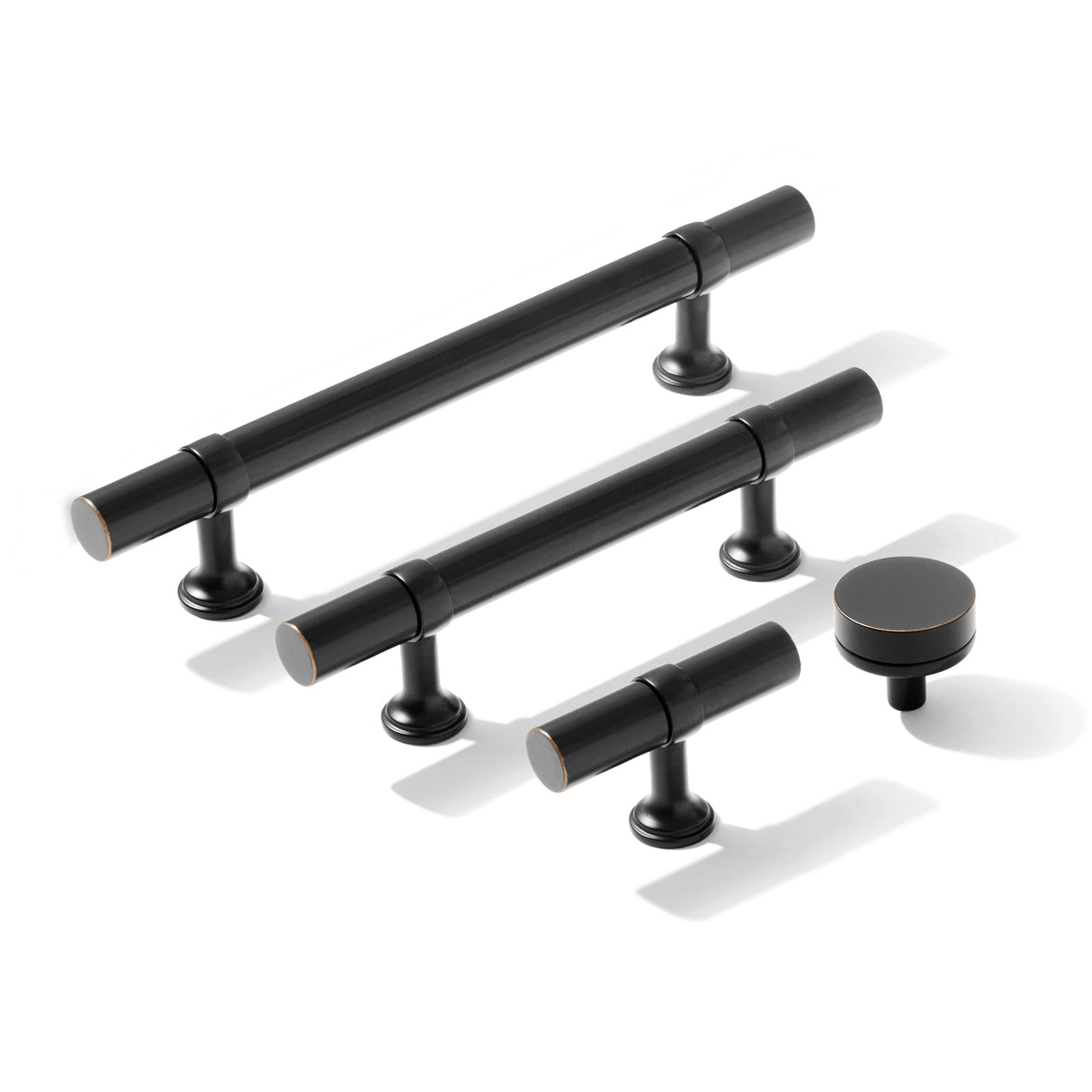 Smooth T-Bar "Contemporary" Oil Rubbed Bronze Knobs and Pulls