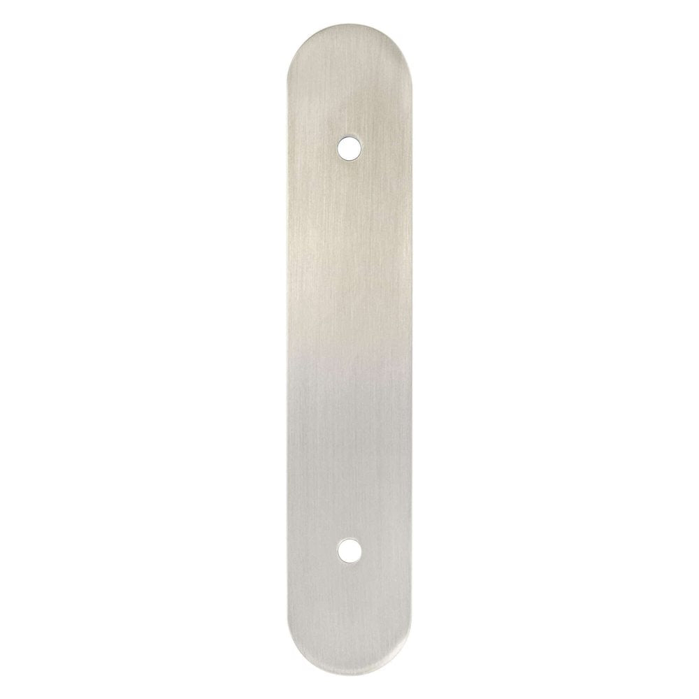 Brushed Nickel Rounded Drawer Pull Backplates