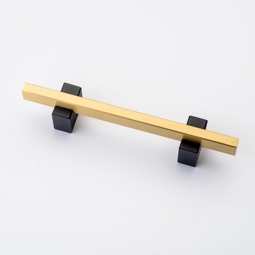 Lew's Two Tone Series Knobs and Handles Black and Brass - Forge Hardware Studio