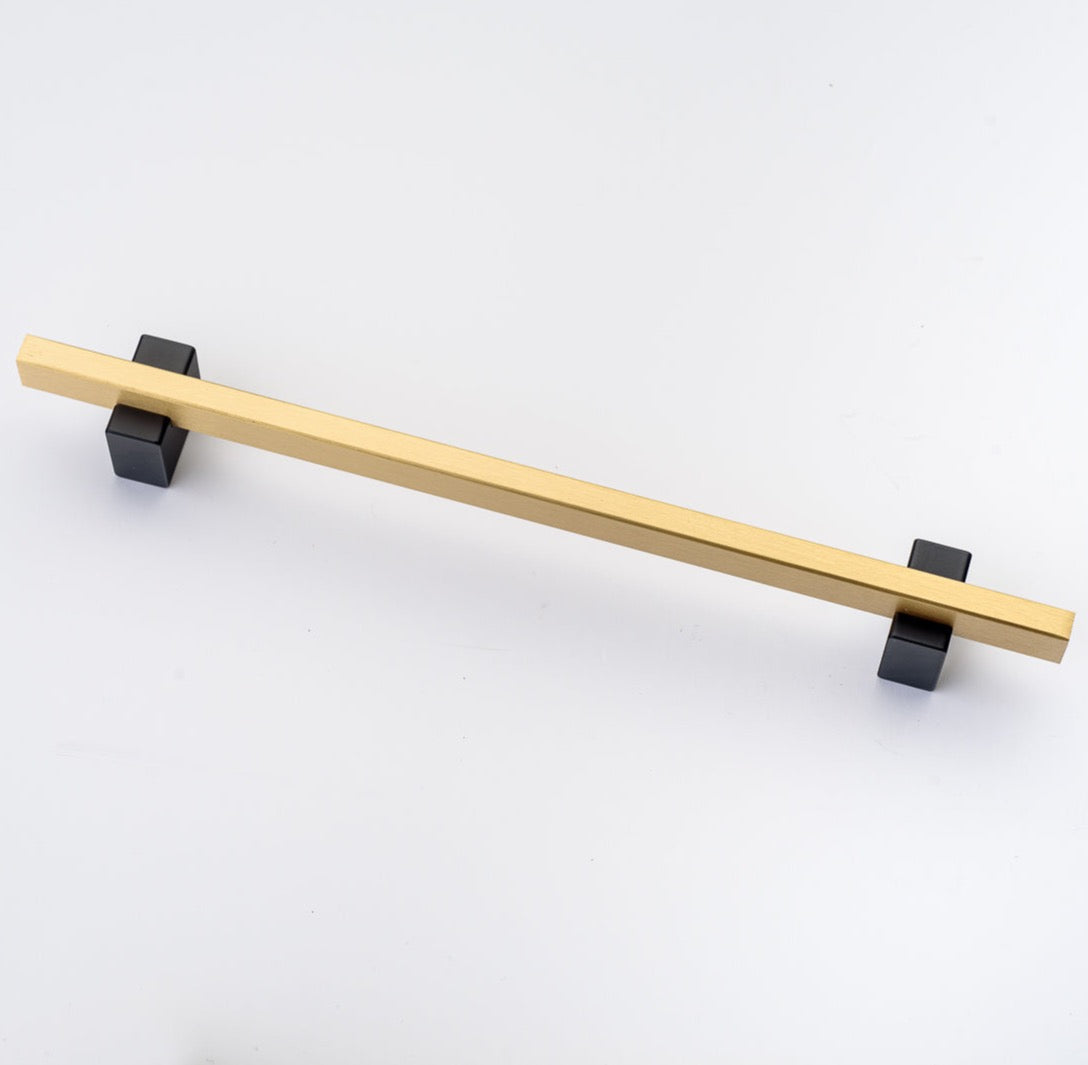 Lew's Two Tone Series Knobs and Handles Black and Brass - Forge Hardware Studio