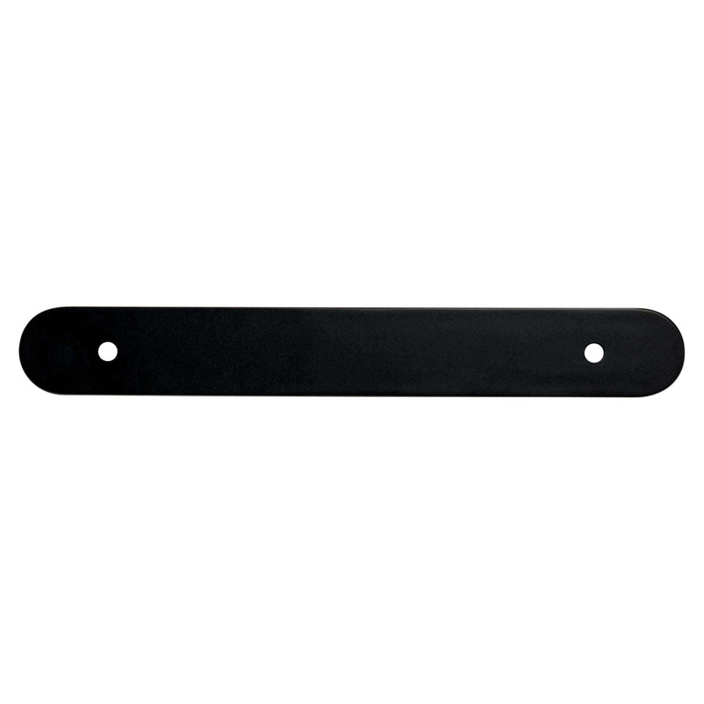 Matte Black Rounded Drawer Pull Backplates