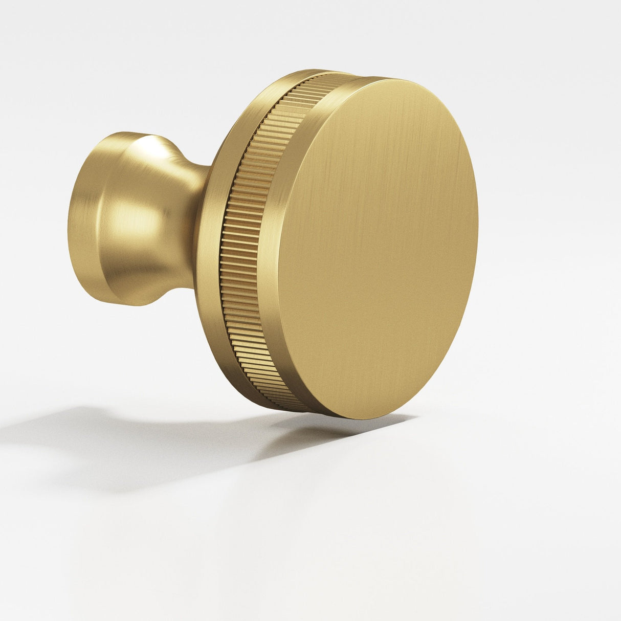 Solid Brass "Reeded" Round Glass Shower Knob - Industry Hardware