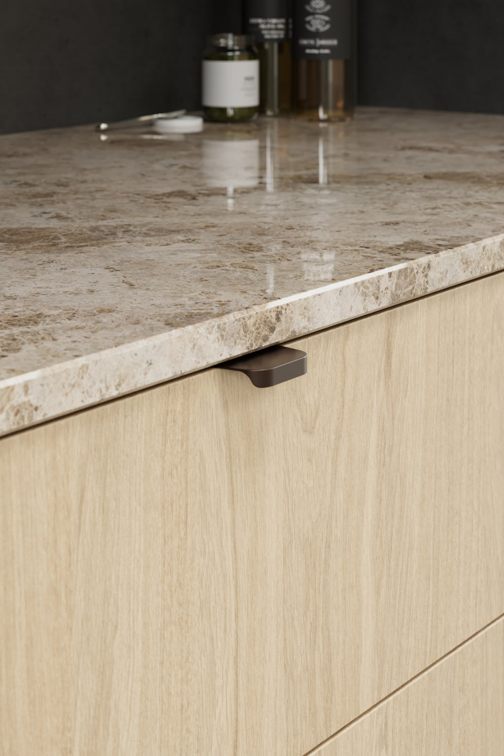 Dark Bronze "Comet" Edge Drawer Tab Pulls - Euro • Knobs