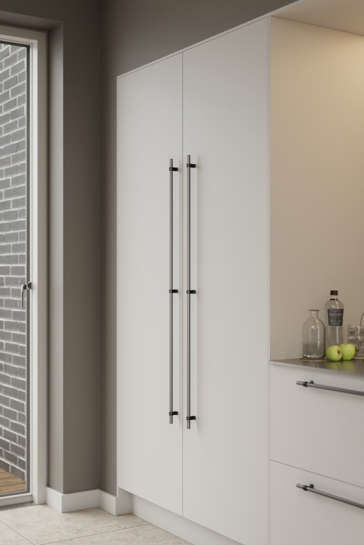 Brushed Bronze "Bond" T-Bar Dual Finish Knob and Pulls