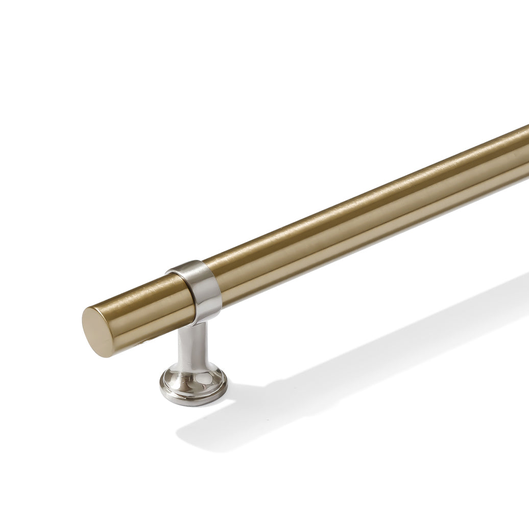 Smooth T-Bar "Contemporary" Satin Nickel and Champagne Bronze Knobs and Pulls