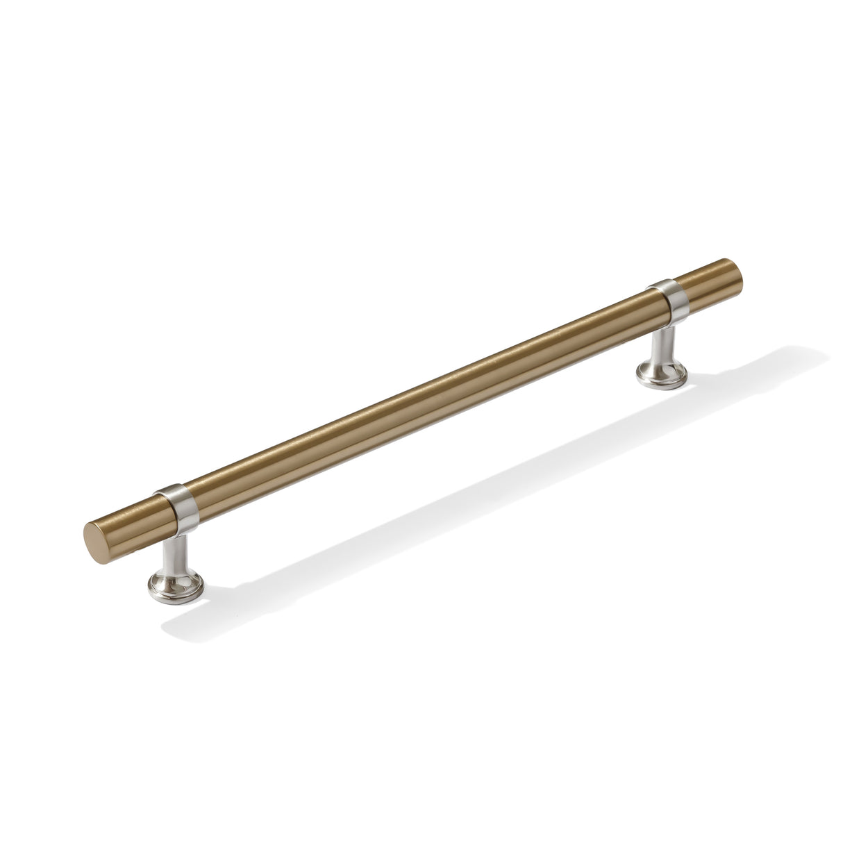 Smooth T-Bar "Contemporary" Satin Nickel and Champagne Bronze Knobs and Pulls