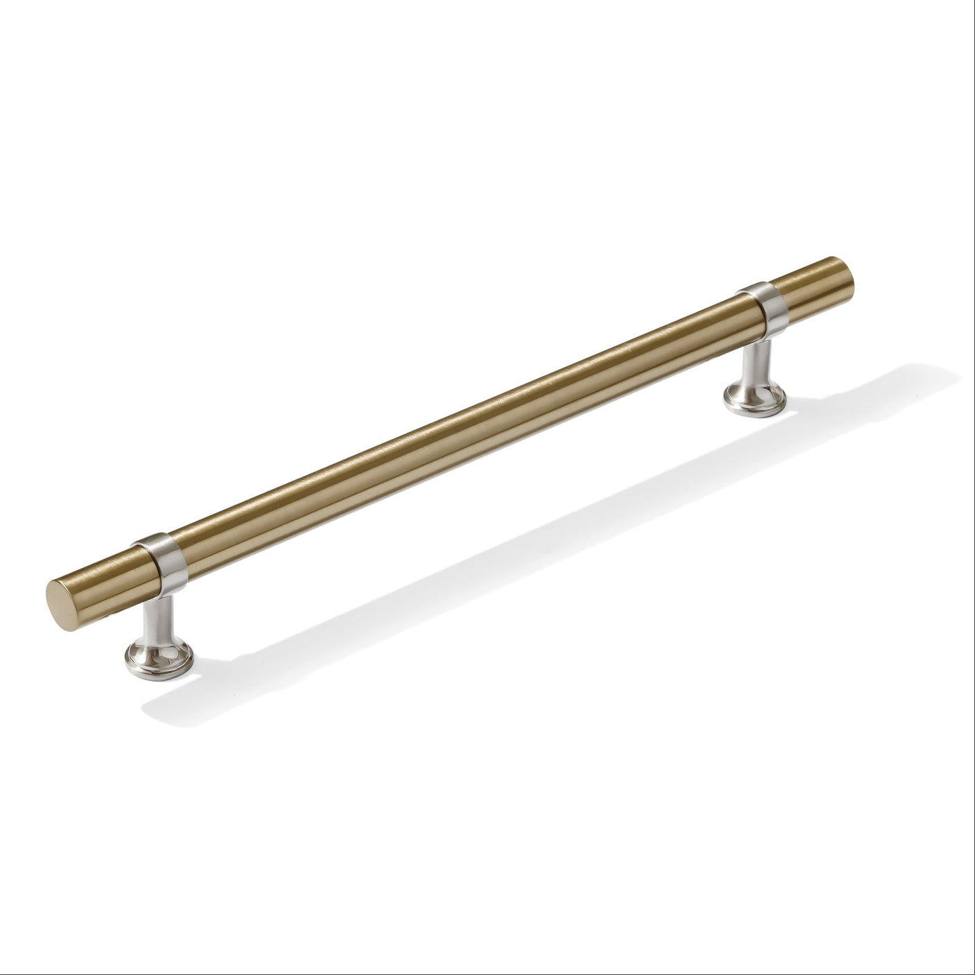 Smooth T-Bar "Contemporary" Satin Nickel and Champagne Bronze Knobs and Pulls