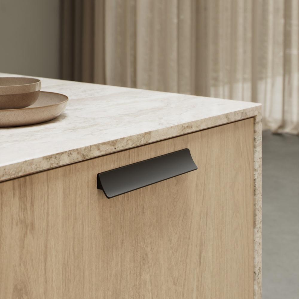 Matte Black "Ciel" Tab Drawer Pulls - Forge Hardware Studio