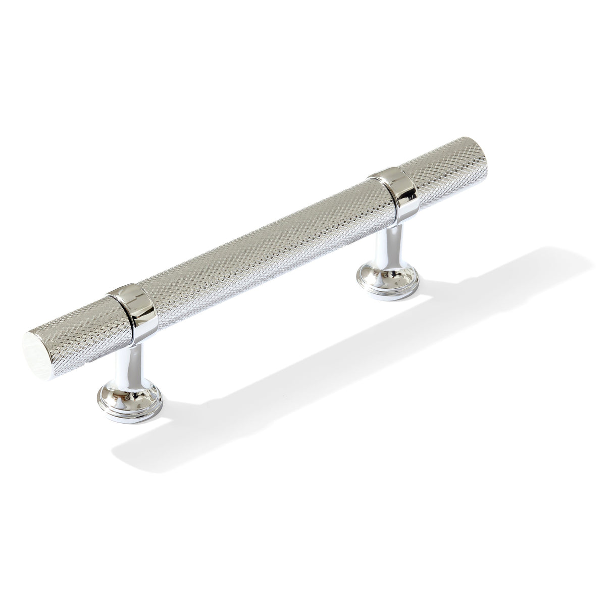 Knurled T-Bar "Contemporary" Polished Chrome Knobs and Pulls