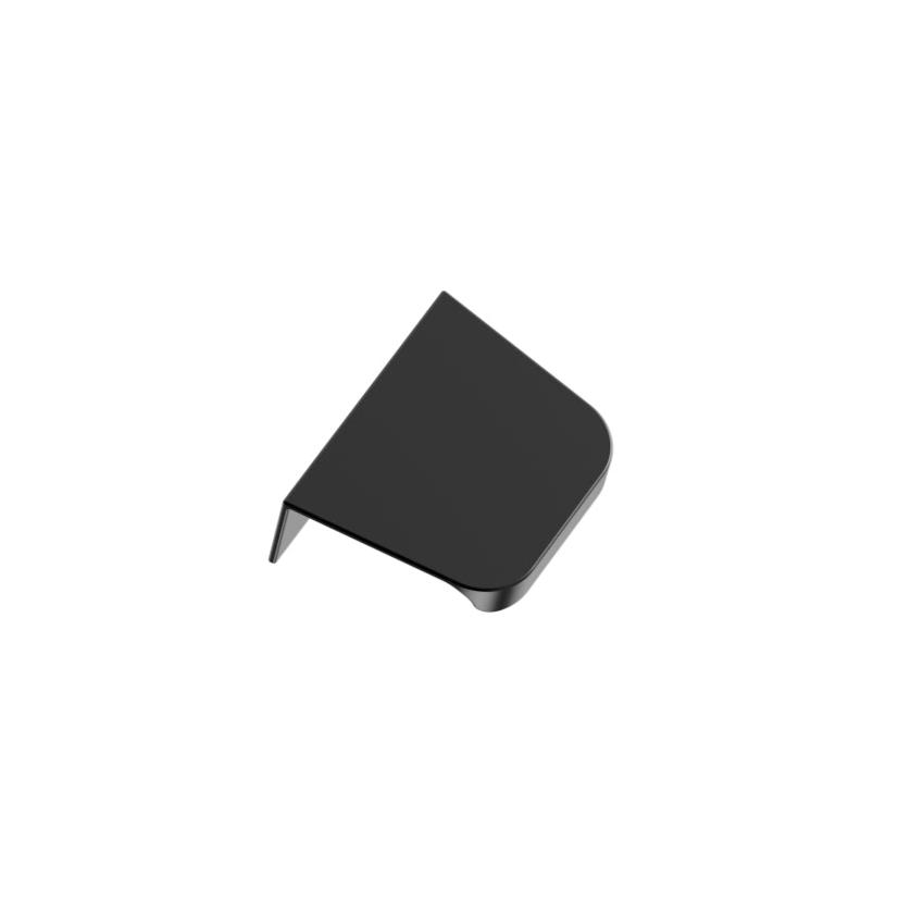 Matte Black "Comet" Edge Drawer Tab Pulls - Euro • Knobs