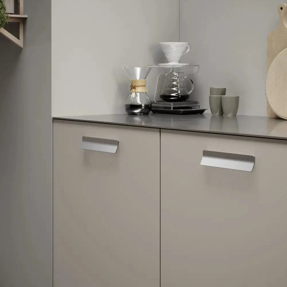 Satin Steel "Leaf" Tab Drawer Pulls - Forge Hardware Studio