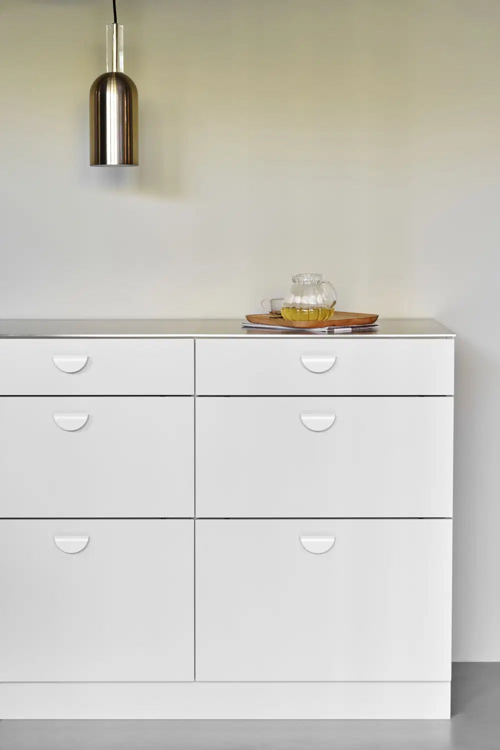 Semi-Circle "Horizon" White Drawer Pulls