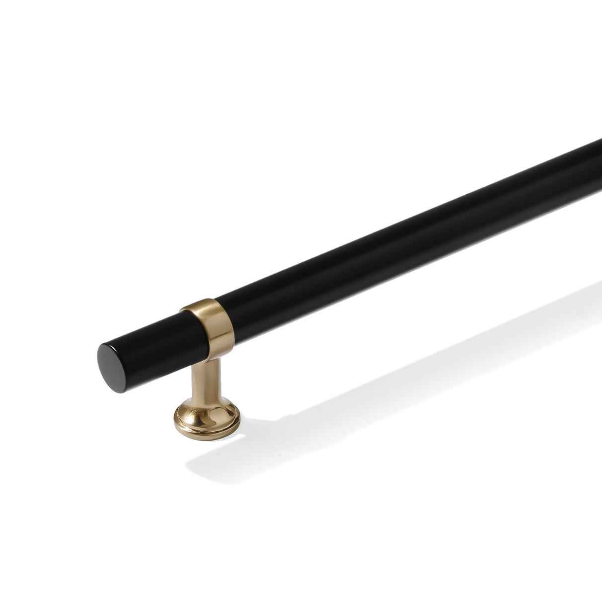 Smooth T-Bar "Contemporary" Champagne Bronze and Matte Black Knobs and Pulls