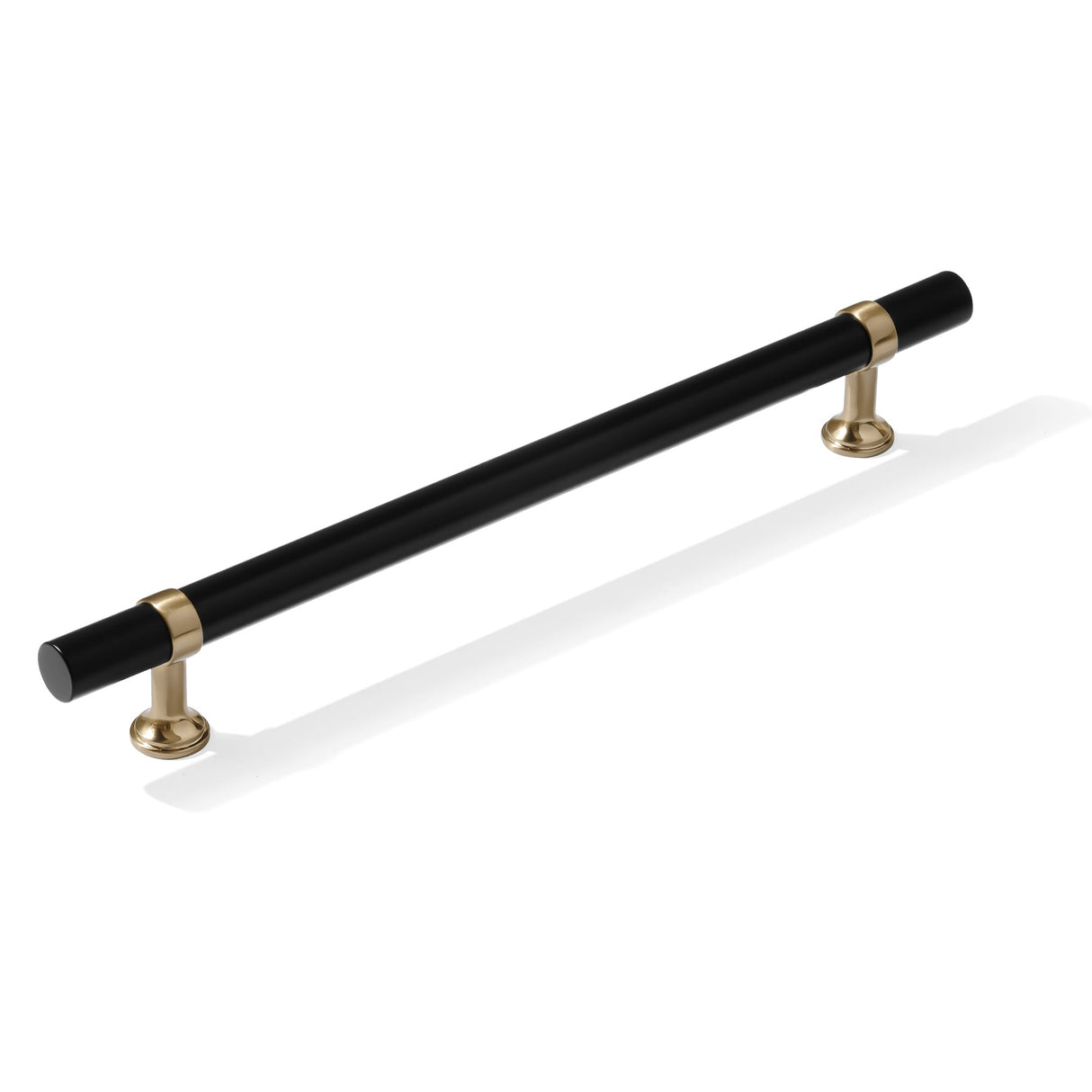 Smooth T-Bar "Contemporary" Champagne Bronze and Matte Black Knobs and Pulls
