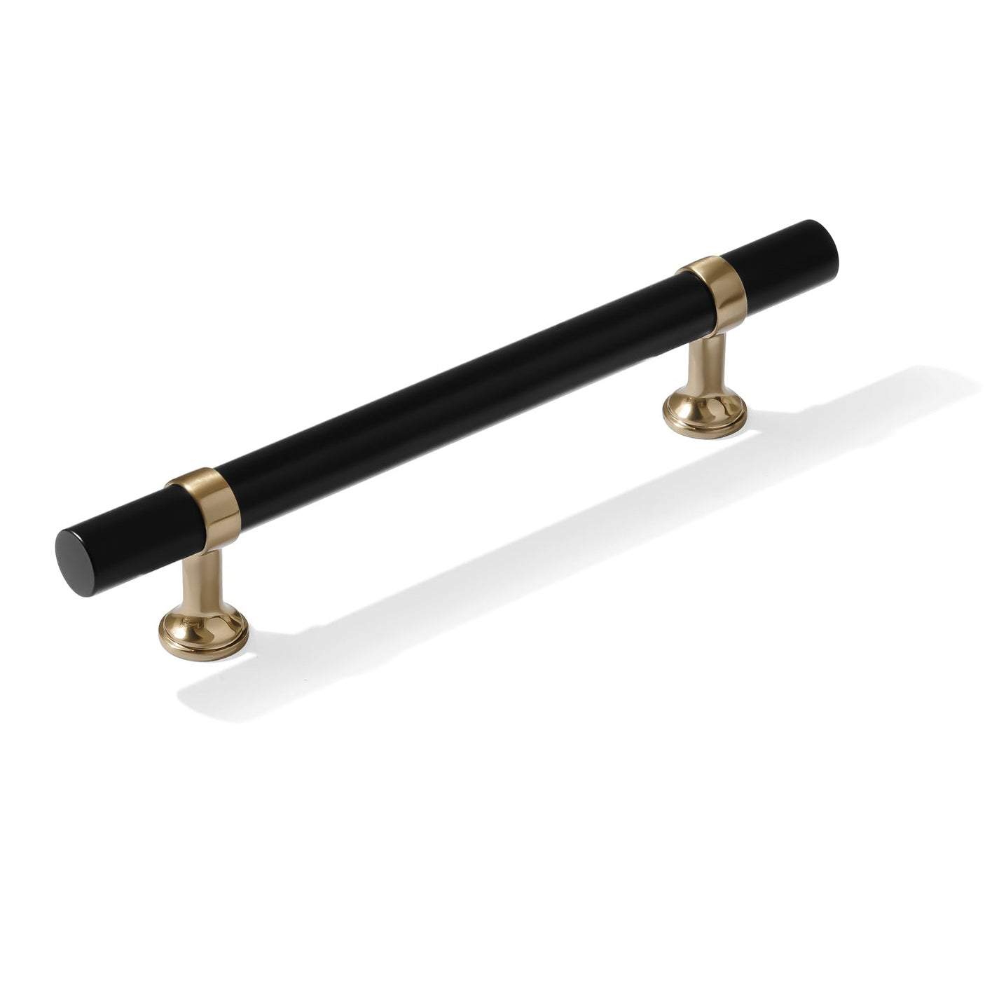 Smooth T-Bar "Contemporary" Champagne Bronze and Matte Black Knobs and Pulls
