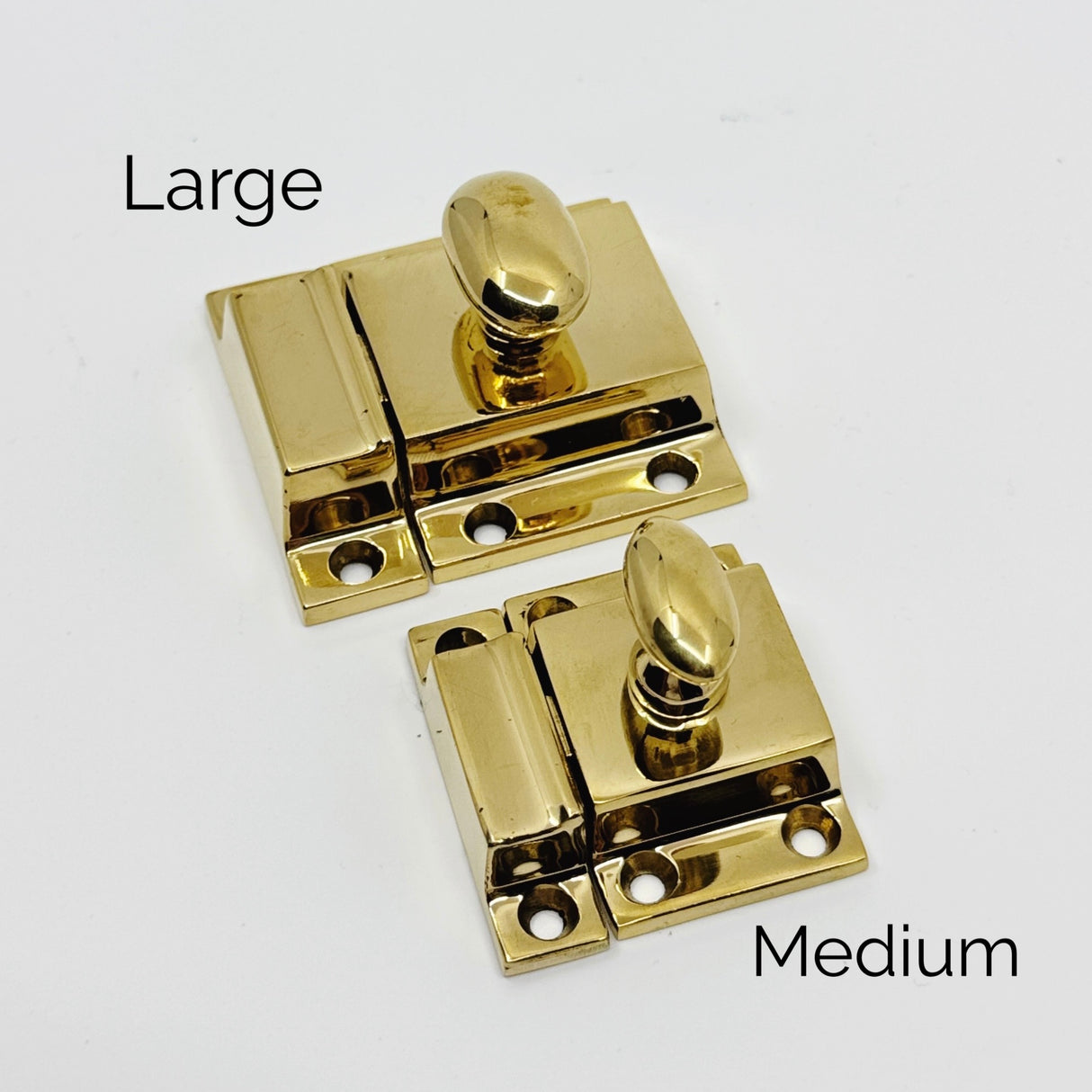 Unlacquered Brass "Eloise" Cabinet Latch - Forge Hardware Studio