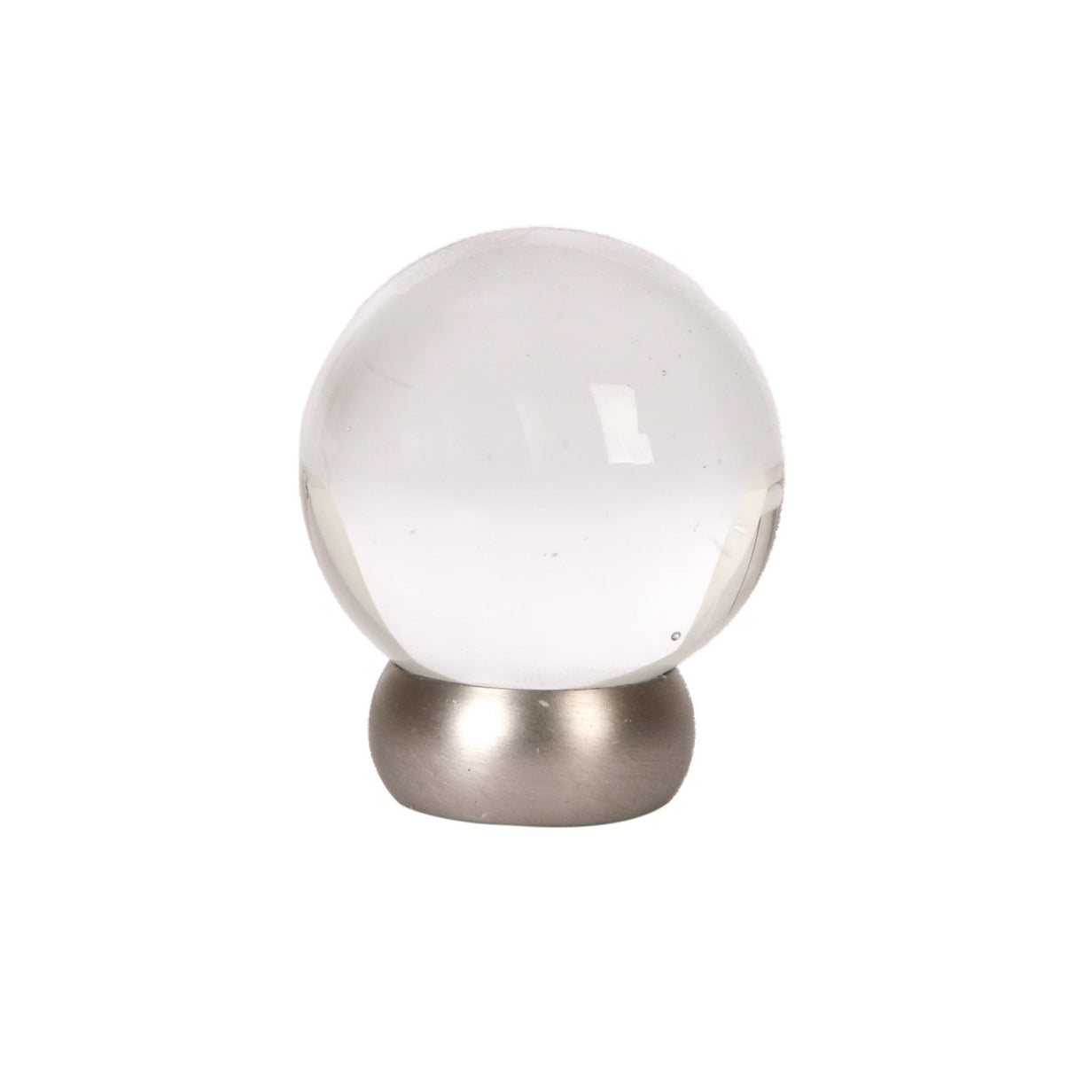 Round Lew's Hardware Nickel and Glass Cabinet Knob - Forge Hardware Studio