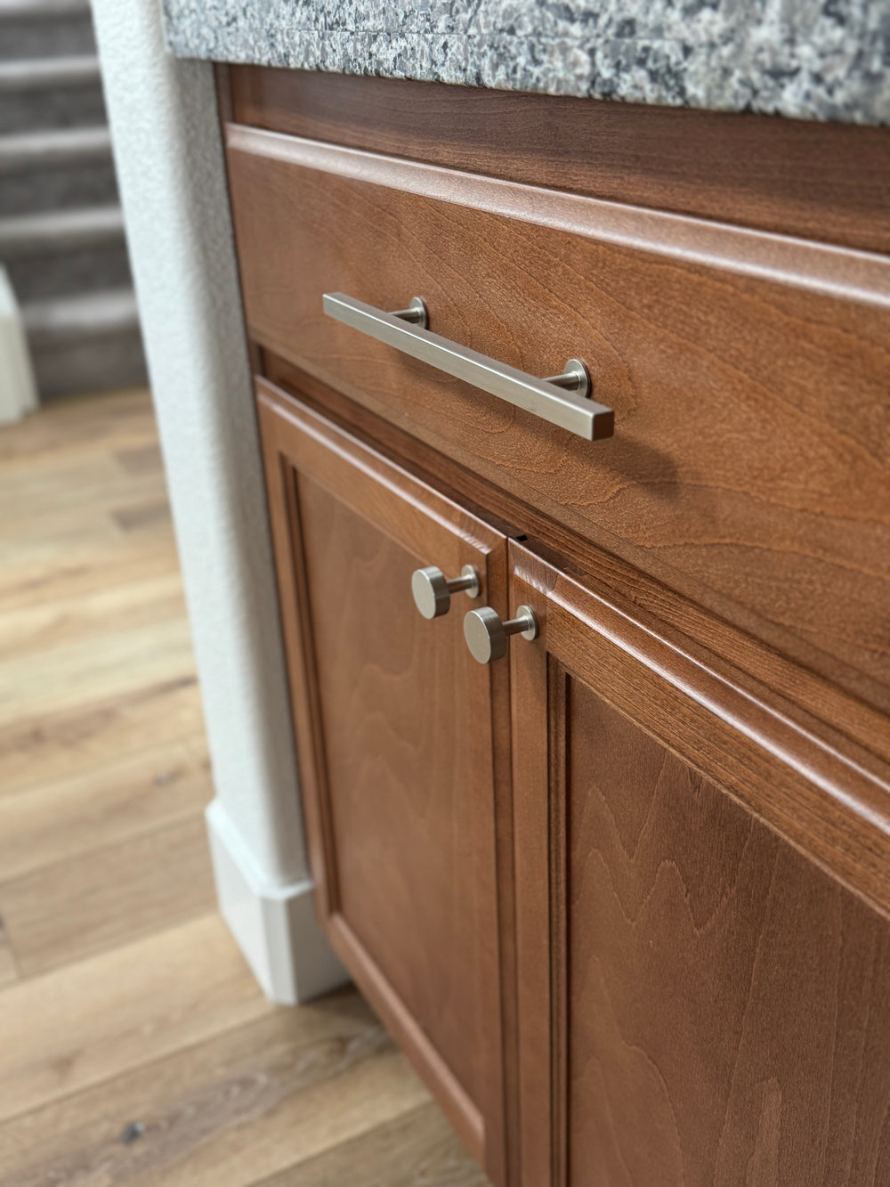Lew's Square Bar Cabinet Knobs and Pulls in Brushed Nickel - Forge Hardware Studio