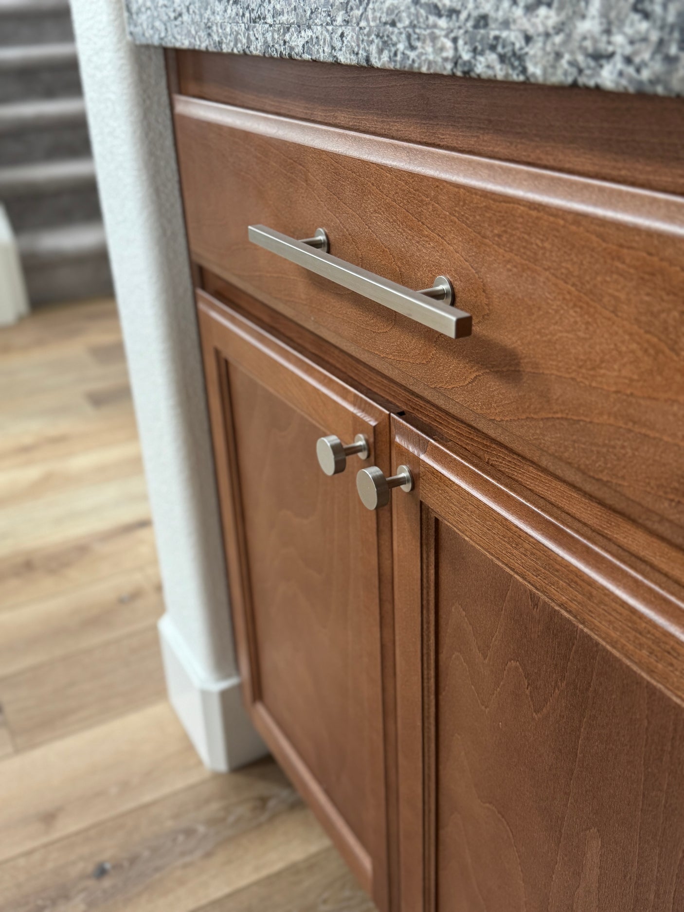 Lew's Square Bar Cabinet Knobs and Pulls in Brushed Nickel - Forge Hardware Studio
