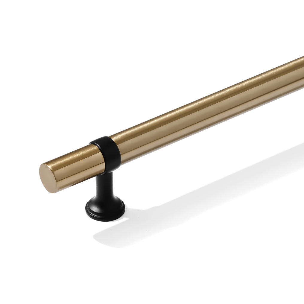 Matte Black and Champagne Bronze Smooth "Contemporary" Glass Shower Door Handles - Forge Hardware Studio