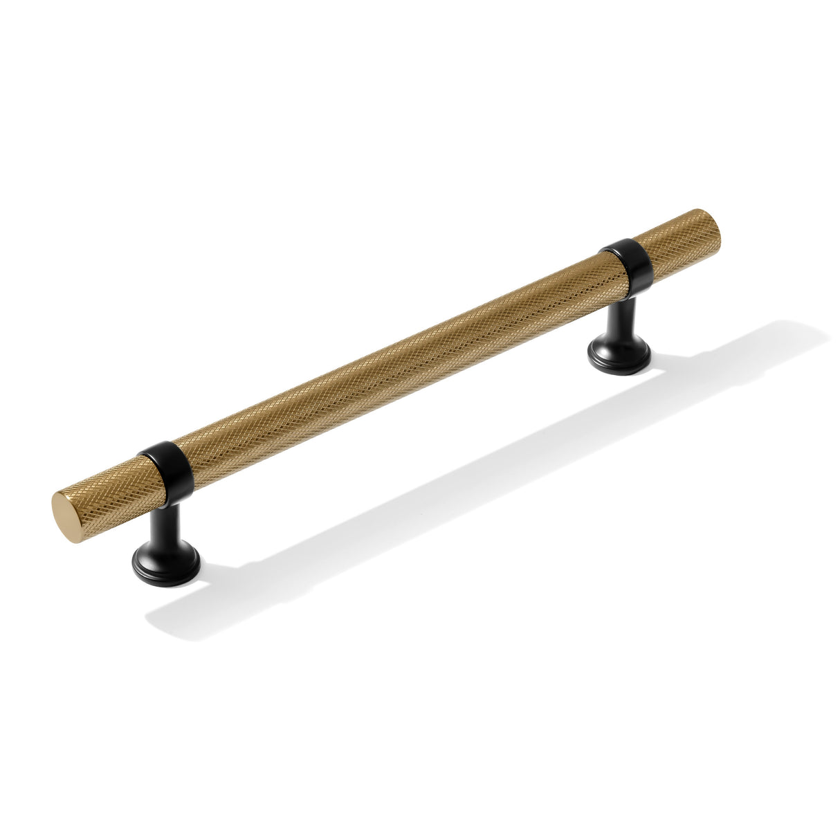 Knurled T-Bar "Contemporary" Matte Black and Champagne Bronze Knobs and Pulls