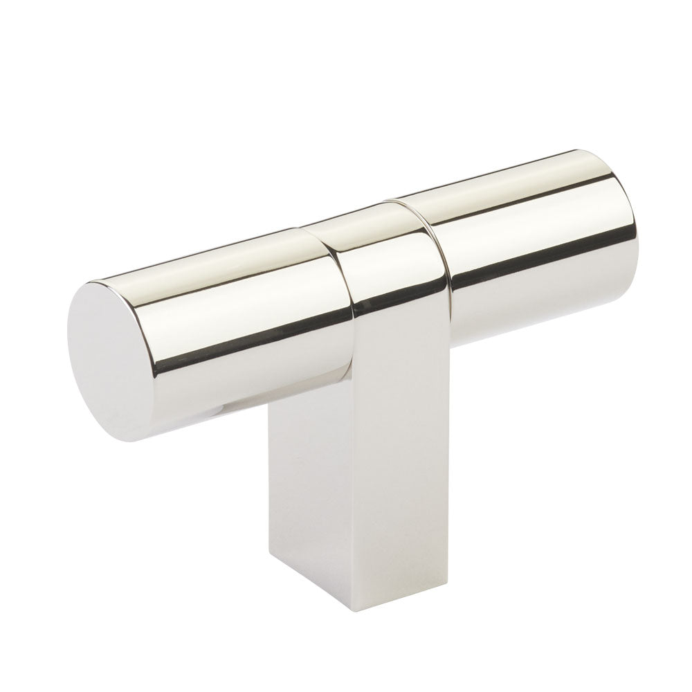 Smooth T-Bar Polished Nickel Cabinet Knobs and Drawer Pulls