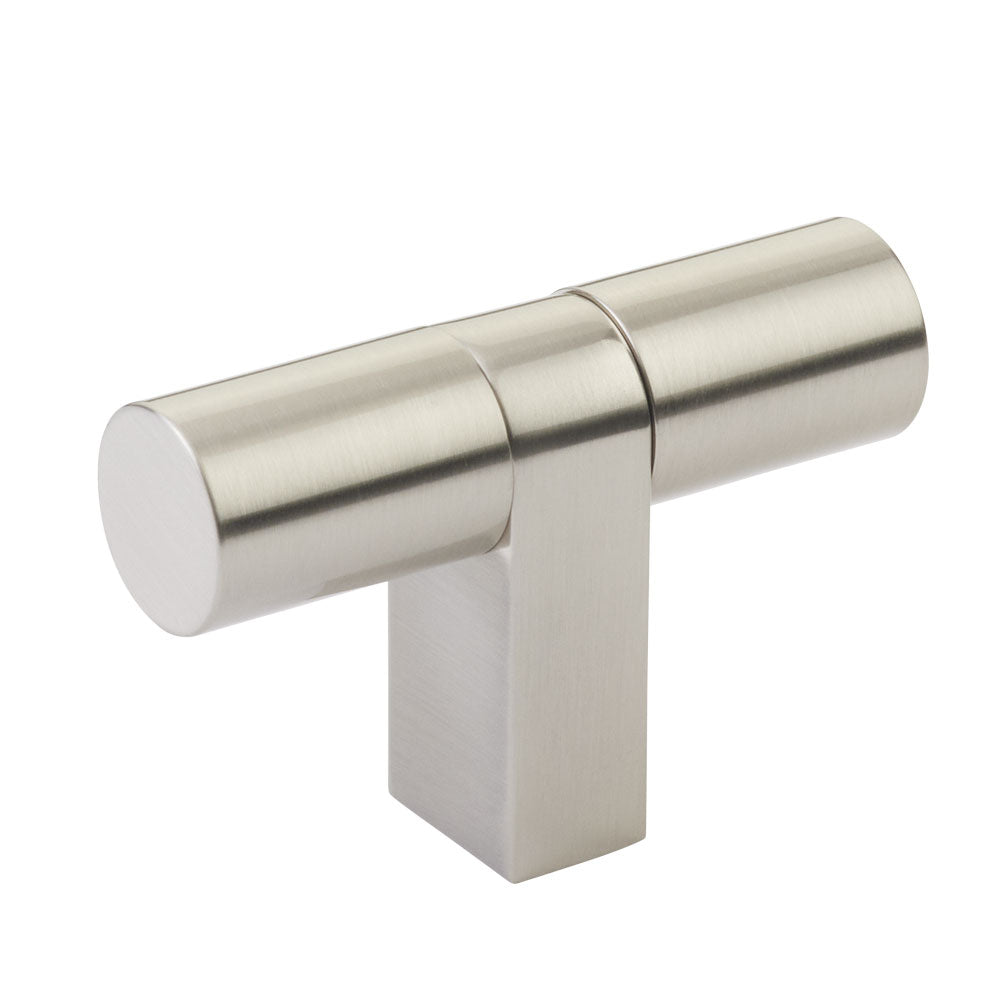 Smooth T-Bar Satin Nickel Cabinet Knobs and Drawer Pulls