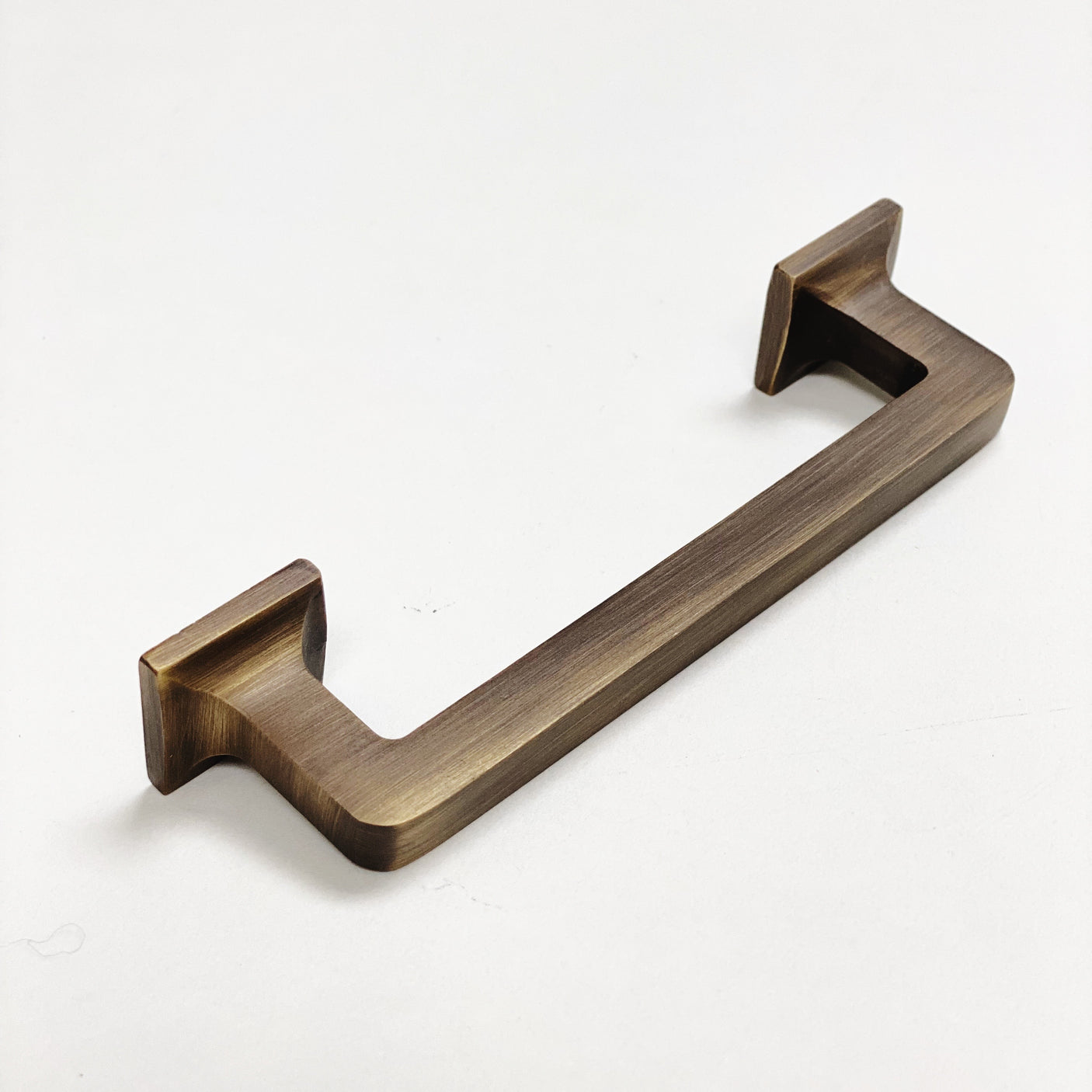 Eloise Antique Brass Mission Style Drawer Pull - Forge Hardware Studio