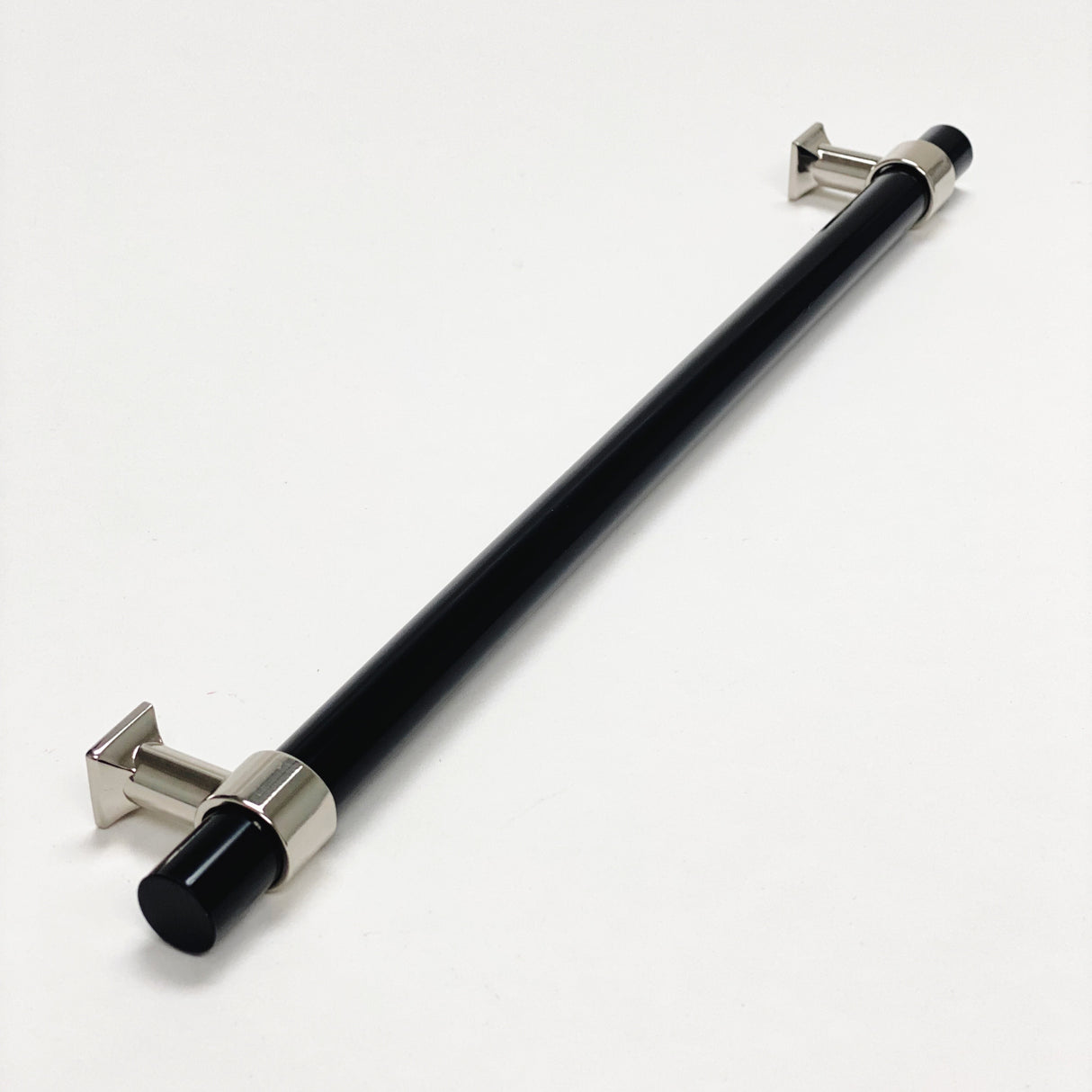 Black Lucite Polished Nickel "Nash" Drawer Pulls and Cabinet Knobs - Forge Hardware Studio