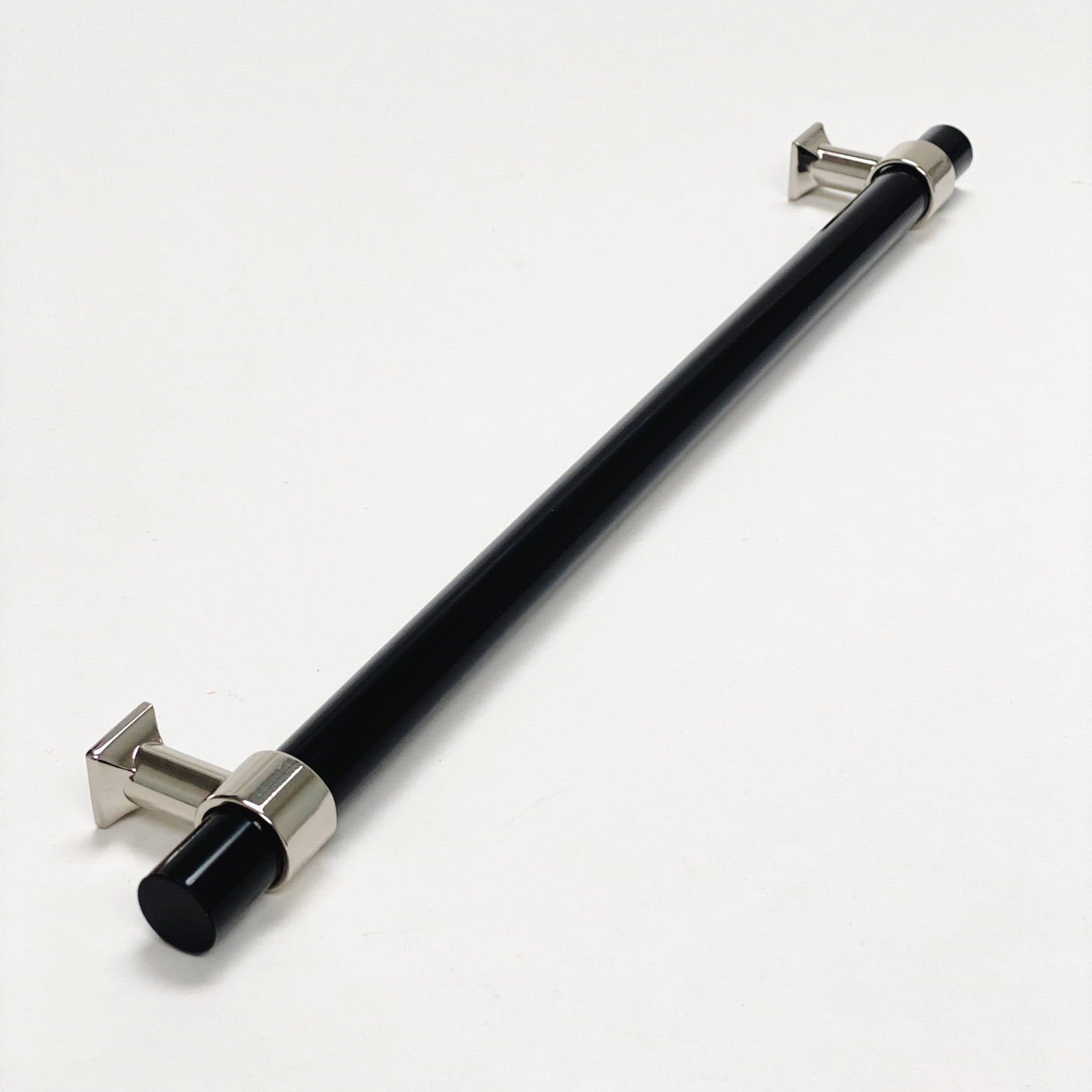 Black Lucite Polished Nickel "Nash" Drawer Pulls and Cabinet Knobs - Forge Hardware Studio