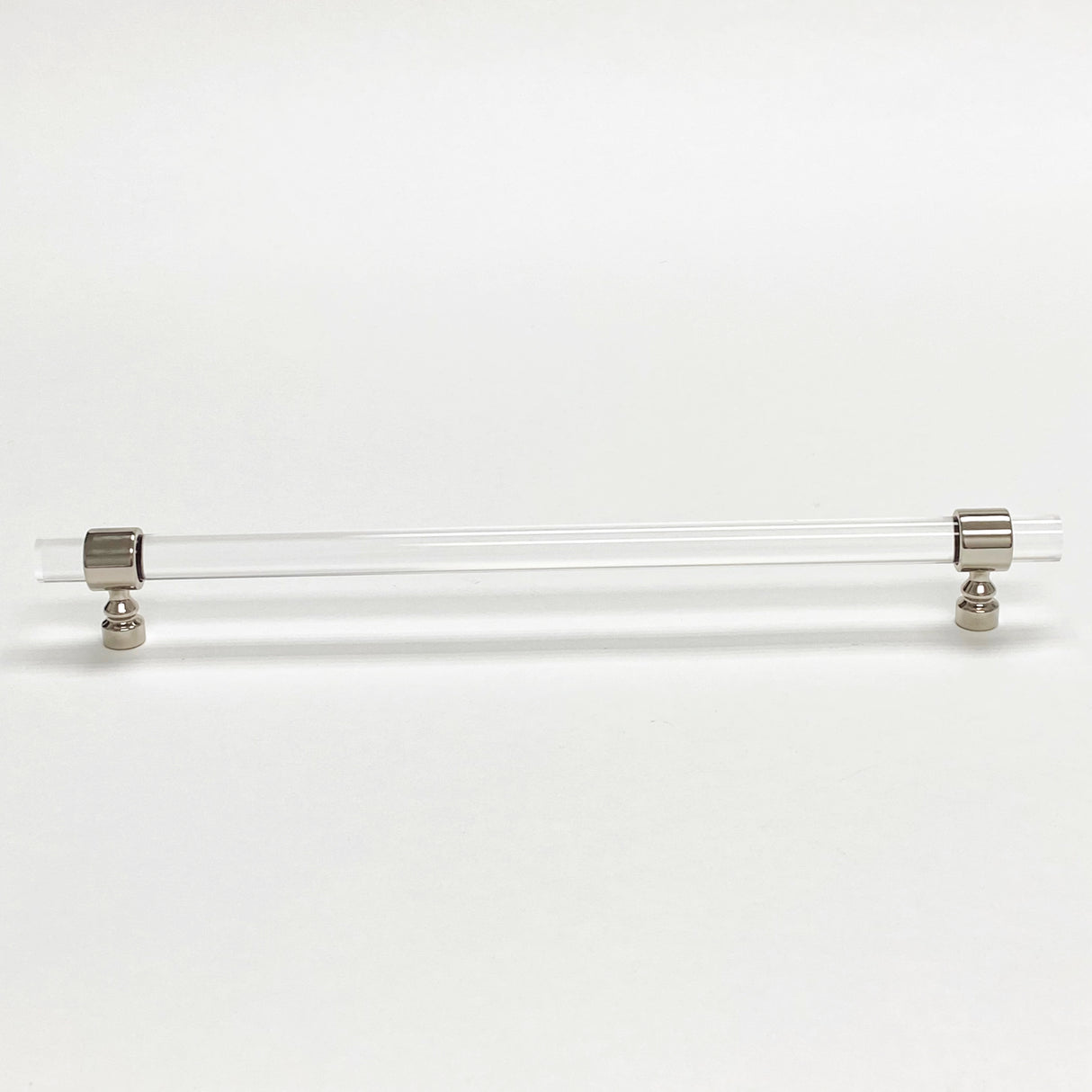 Lucite Polished Nickel "Bank" Drawer Pulls and Cabinet Knobs - Forge Hardware Studio