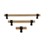 Wood and Black "Bank" Drawer Pulls and Cabinet Knobs - Forge Hardware Studio