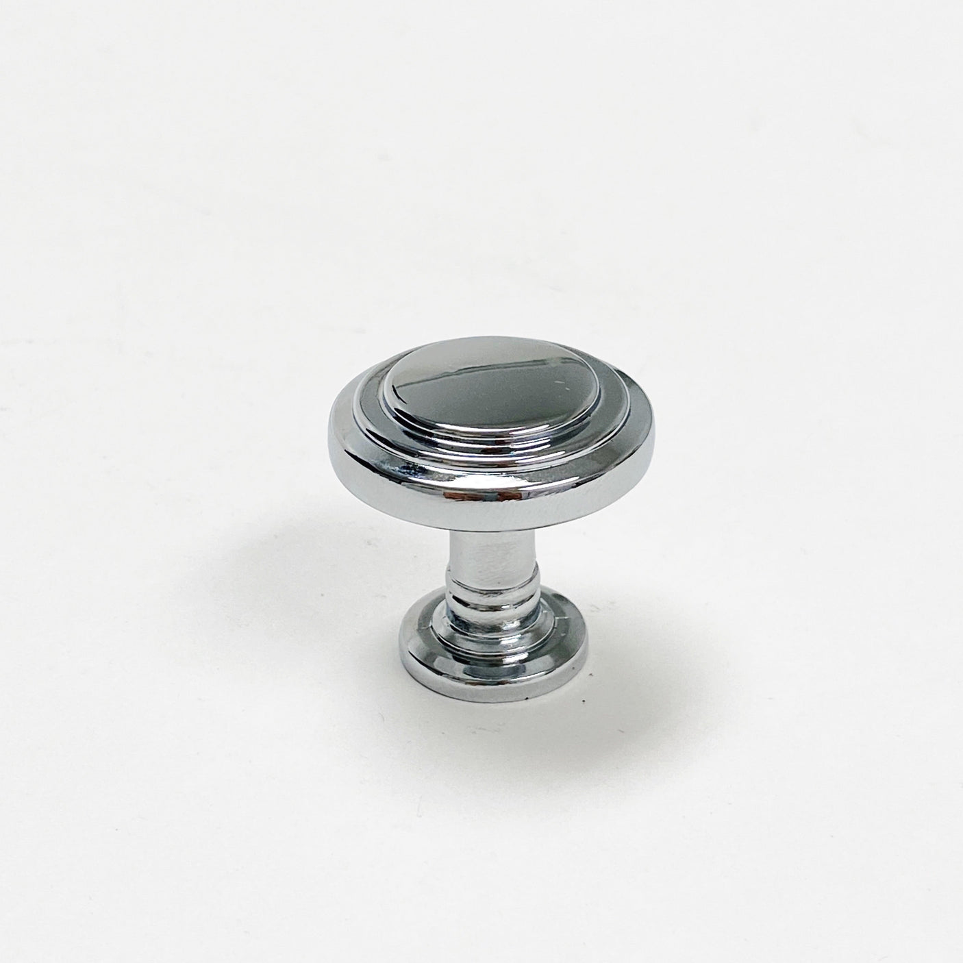 Polished Chrome "Ridge" Round Cabinet Knob and Drawer Pulls - Forge Hardware Studio